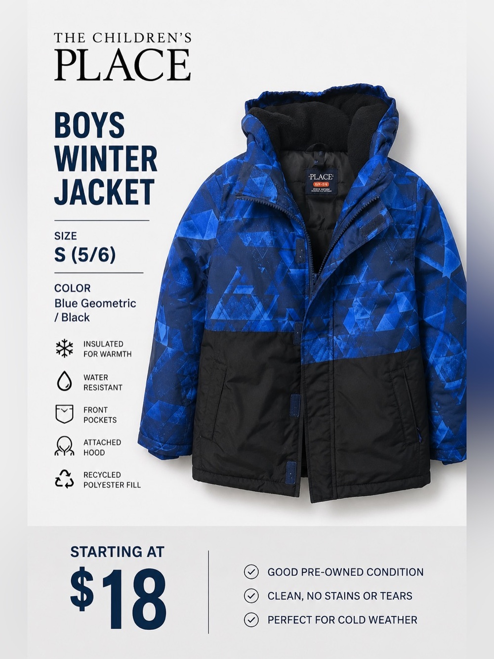 The Children’s Place Boys Small Insulated Jacket